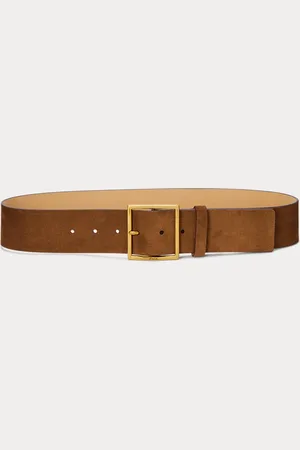 Ralph Lauren Brede suède riem met vierkante gesp