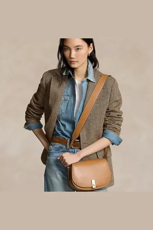 Ralph Lauren Leren Polo ID Saddle tas