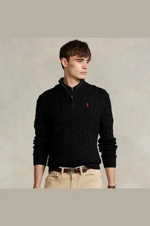 Ralph Lauren Katoenen kabeltrui met kwartrits