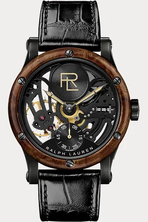 Ralph Lauren 45 mm stalen skeleton horloge