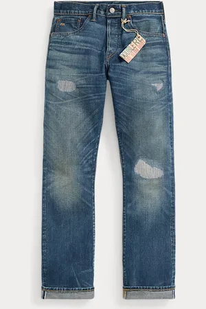 Ralph Lauren Sutton slim gerepareerde selvedge jeans