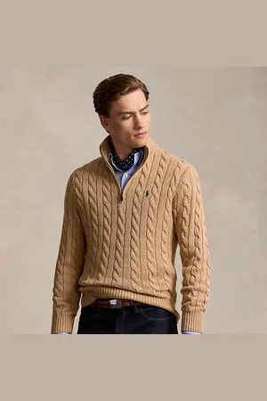 Ralph Lauren Katoenen kabeltrui met kwartrits