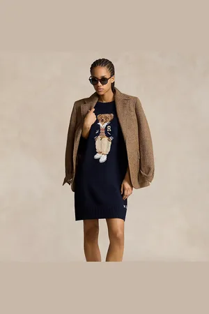 Ralph Lauren Gebreide Polo Bear jurk met ronde hals