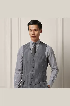 Ralph Lauren Handgemaakt gestreept gilet van wolmix