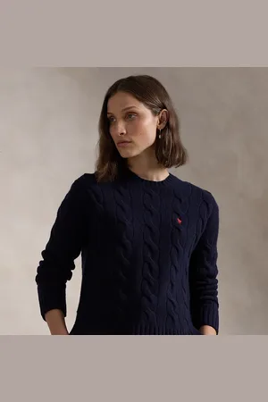 Ralph Lauren Classic fit wollen-kasjmier kabeltrui