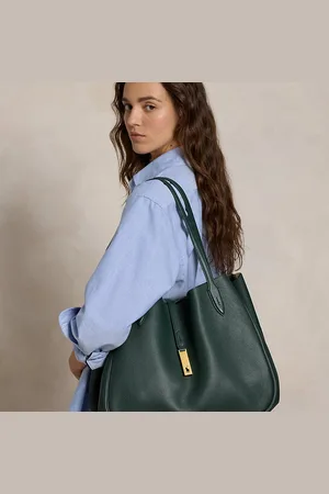 Ralph Lauren Grote leren Polo ID draagtas