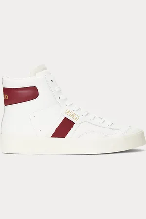 Ralph Lauren Halfhoge leren tennissneaker