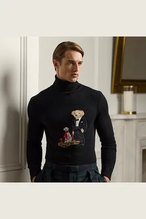 Ralph Lauren Kasjmier turtleneck trui met Polo Bear