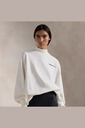 Ralph Lauren Fleece met opstaande boord en logo