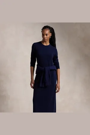 Ralph Lauren Gebreide kasjmier jurk met ronde hals
