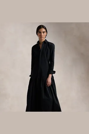 Ralph Lauren Oxford overhemdjurk met gesmokte pas
