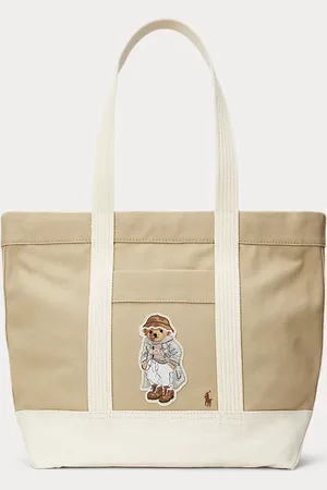 Ralph Lauren Medium canvas draagtas met Polo Bear