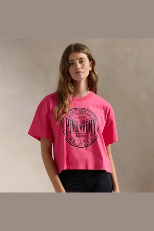 Ralph Lauren Cropped katoenjersey Pony T-shirt