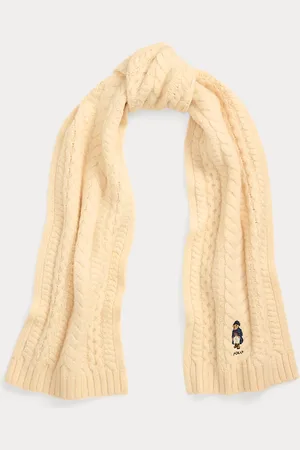 Ralph Lauren Kabelgebreide wolmix sjaal met Polo Bear