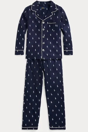 Ralph Lauren Flanellen keper pyjamaset met Polo Pony
