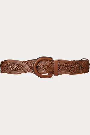 Ralph Lauren Brede gevlochten leren riem