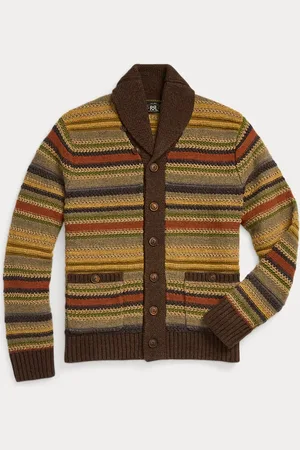 Ralph Lauren Gestreept wollen vest met sjaalkraag