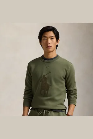 Ralph Lauren Double-knit sweatshirt met leren Pony