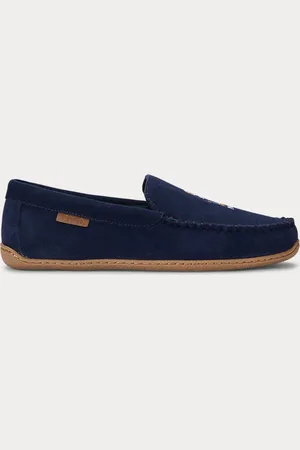 Ralph Lauren Brenan suède pantoffel met Polo Bear