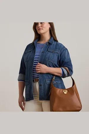 Ralph Lauren Tanner grote leren schoudertas