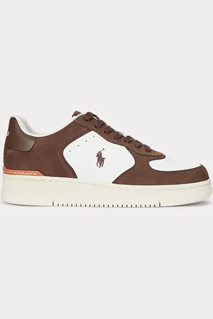 Ralph Lauren Masters Court sneaker van nubuck en leer
