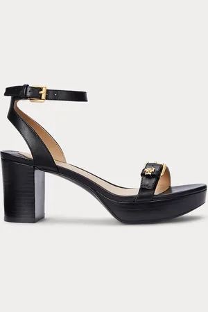 Ralph Lauren Melissah kalfsleren sandaal met plateau