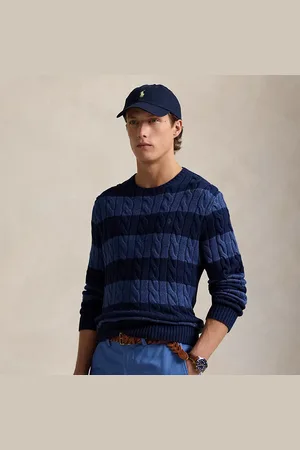 Ralph Lauren Gebreide katoenen kabeltrui met strepen