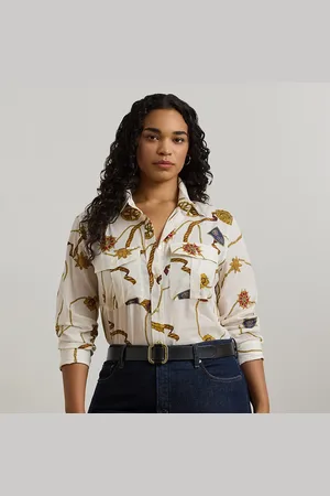 Ralph Lauren Plus Size - Classic fit katoenen voile overhemd
