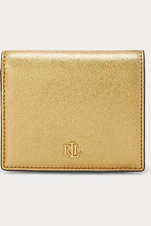 Ralph Lauren Compacte gearceerd leren portemonnee