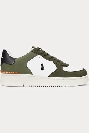 Ralph Lauren Masters Court sneaker van nubuck en leer