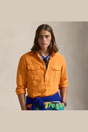 Ralph Lauren Classic fit linnen popover werkoverhemd