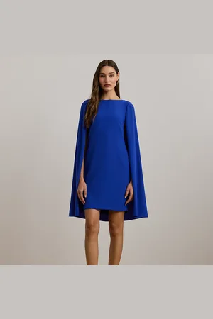 Ralph Lauren Georgette cocktailjurk met cape