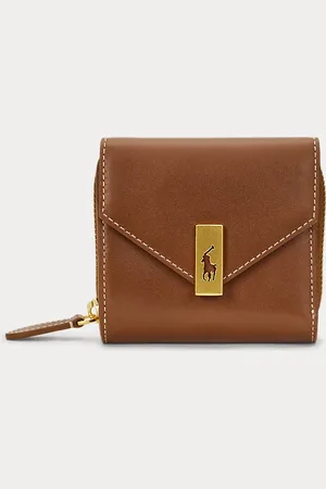 Ralph Lauren Compacte leren Polo ID portemonnee
