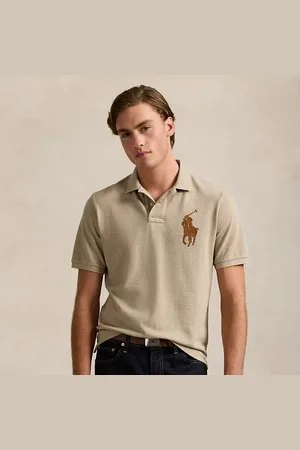 Ralph Lauren Classic fit leren Pony mesh Polo-shirt