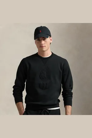 Ralph Lauren Double-knit sweatshirt met leren Pony