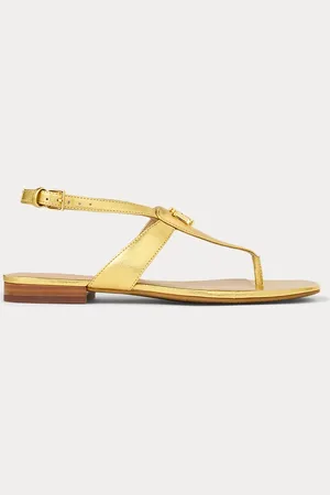 Ralph Lauren Everley metallic nappaleren sandaal