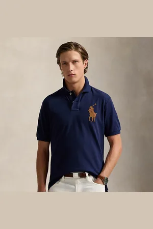 Ralph Lauren Classic fit leren Pony mesh Polo-shirt