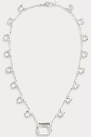 Ralph Lauren Verzilverde ketting met stenen hanger