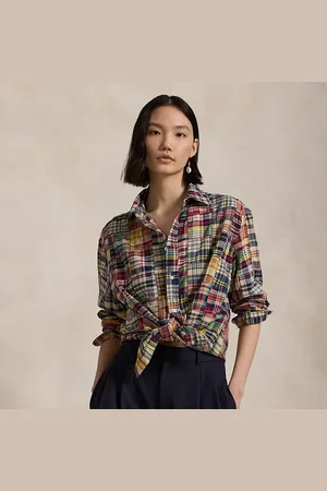 Ralph Lauren Oversized katoenen patchwork overhemd