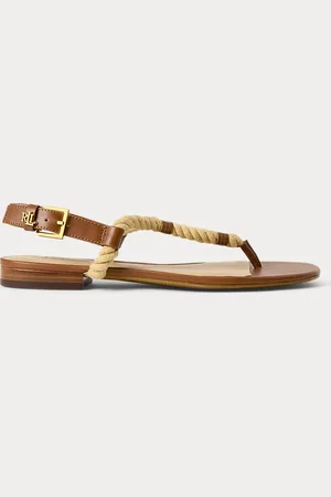Ralph Lauren Everley sandaal van kalfsleer en touw