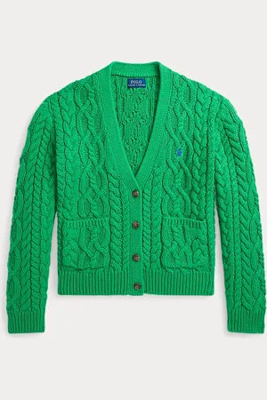 Ralph Lauren Ierse Aran-gebreid katoenen vest