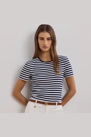 Ralph Lauren Gestreept stretch katoenen T-shirt