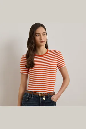Ralph Lauren Gestreept stretch katoenen T-shirt