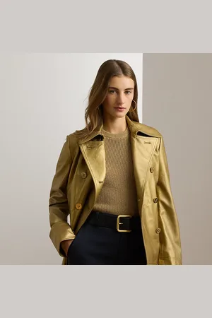 Ralph Lauren Metallic lamsleren schippersjas