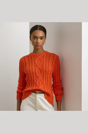 Ralph Lauren Ierse Aran katoenmix trui met ronde hals