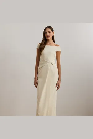 Ralph Lauren Petite - Crêpe jurk met blote schouders