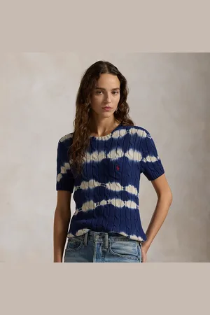Ralph Lauren Tie-dye katoenen kabeltrui