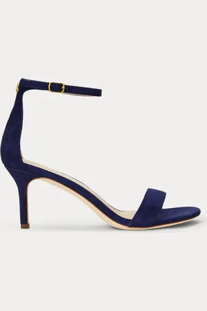Ralph Lauren Allie suède sandaal met halfhoge hak