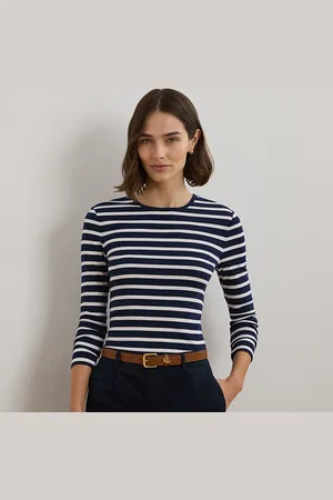 Ralph Lauren Stretchkatoenen T-shirt met lange mouw