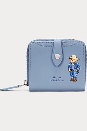 Ralph Lauren Compacte leren portemonnee met Polo Bear